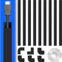 142in Black Cord Hider, Delamu Black Cord Covers for Wires on Wall, One-Cord Cable Hider, Wire Hider Wire Covers for Cords on Wall, Easy Set up Cable Cover Raceway, L15.7 W0.59 H0.4in