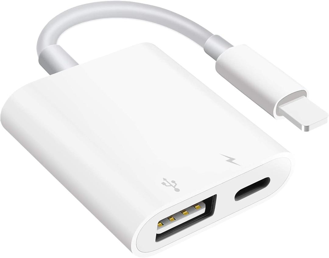 SUNTRSI USB Camera Adapter with Charging Port,Portable USB Female OTG Adapter Suitable for iPhone iPad, Plug and Play Adapter for iPad Support Card Reader