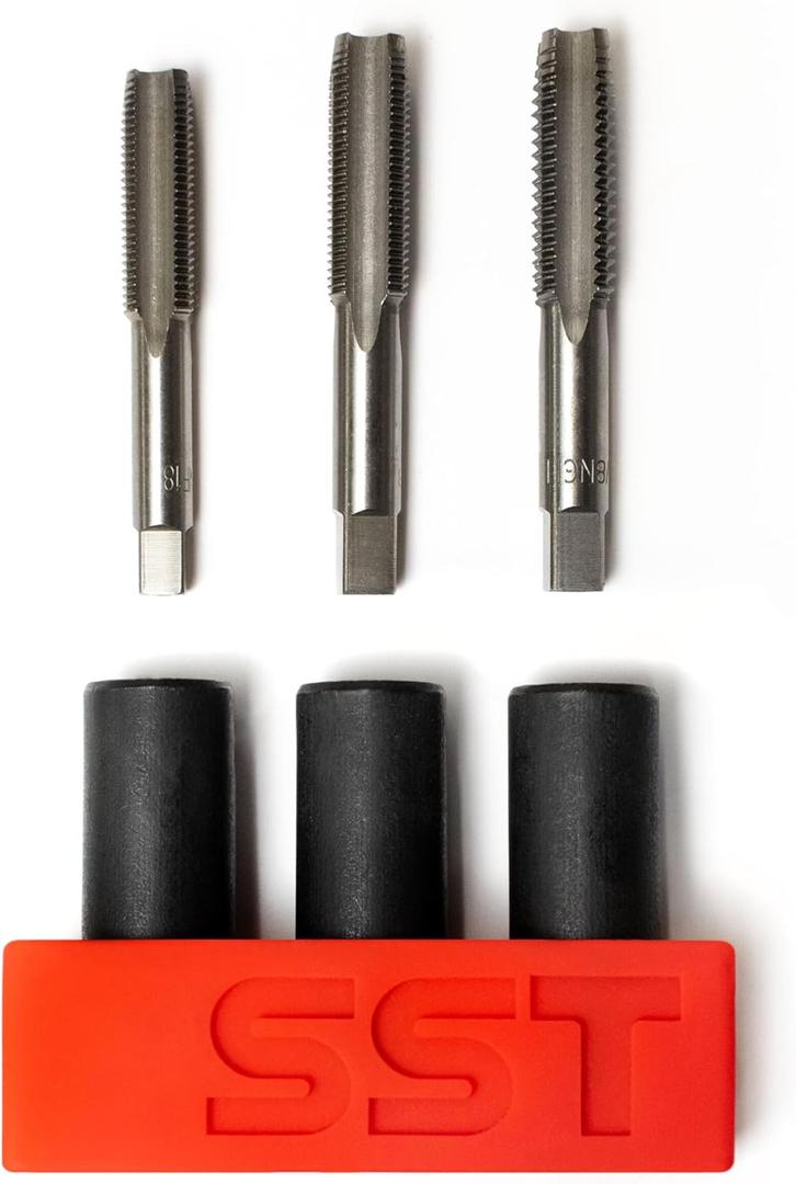 SST - Tap Socket Wrench - 3-Piece Adapter Set - Snug, Secure, & Durable - Easy Storage & Organization - Fits All Number & Fractional M.C.T.I. Standard Taps - Up to 1/2" - Designed in the USA (Large)