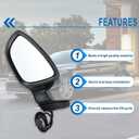 Left Driver Side Mirror Compatible With 2016 2017 2018 2019 2020 2021 2022 VW Passat With Power Folding Power Glass Heated Turn Signal Black Replace#561857507BB9B9(8Pins)