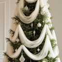 100 ft White Christmas Tree Garland White Decorative Veil Christmas Garland with Wire Xmas Hanging Decorations for Xmas Tree Party Holiday Decor