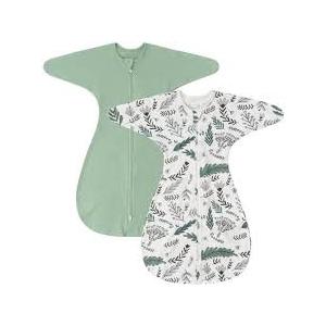 Baby Transitional Swaddles for Newborns: 0.5 Tog Arms Up Sleep Sack 6-12 Months Soft Cotton Shark Fin 2 Way Zipper