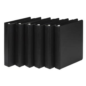 Samsill Economy 3 Ring Mini Binder, Made in The USA, 1-Inch Round Ring Binder, Holds 100 Sheets, Black, 6 Pack (MP32300)