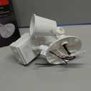 Globe Electric 17000269 110-Degree 240 W Twin Head White Hardwired Motion Sensor Security Flood Light, Spotlight, Outdoor, Outside House Lights