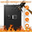 3.4 Cub Large Safes for Home, Security Fire Safe Box with Spare Keys, Alarm System, Digital Keypad and Removable Shelf, Anti-Theft Fireproof and Waterproof Safe Home for Document Medicine Valuables