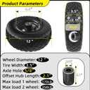 12'' Flat Free Tires Rubber Replacement Solid Tire, 2.1" Offset Hub Wheel Assemblies for Garden Cart Wheelbarrow, 3.5" Wide Polyurethane Tires with 5/8 Inch Axle Bore Hole (410/350-6)