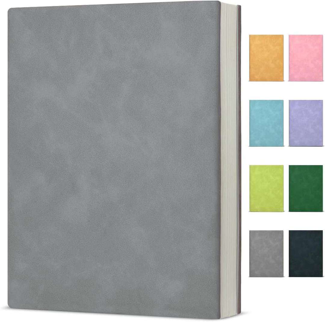 Journal Notebook for Women Men, College Ruled Notebook for Work School Writing Note Taking Journaling, Gray