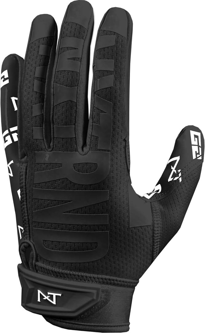 Nxtrnd G2 Pro Football Gloves, Men's Ultra Sticky Elite Receiver Gloves (Large, Black/Pro)
