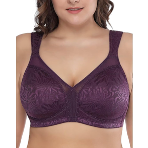 Deyllo Women's Full Coverage Plus Size Comfort Minimizer Bra Wirefree Non Padded
48DD