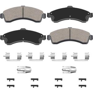 Front Brake Pads Compatible with 2002-2005 Chevy Trailblazer GMC Envoy 2003 2004 Ceramic Brake Pads w/Hardware Replacement HZ882