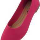 Herstyle Women's Flats  Dressy Pointed Toe Knit Ballet Flat Shoes with Memory Foam | Slip-On, Foldable & Comfortable for Work, Office, Party & Travel (2025 Trend) (11, Hotpinkkn)
