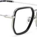 Zeelool Glasses Frames for Women Geometric Blue Light Glasses Fashion Lightweight Designer Eyeglasses Anti UV Levi (Black)