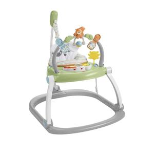 Fisher-Price Baby Bouncer SpaceSaver Jumperoo Activity Center with Lights Sounds and Folding Frame, Sweet Snugapuppy