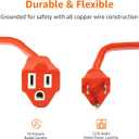 Amazon Basics 100 Foot 3-Prong Vinyl Indoor/Outdoor Extension Cord, Long Power Cord, Grounded Plug for Safety, Moisture Resistant, 10 Amps, 1250 Watts, 125 VAC, Orange