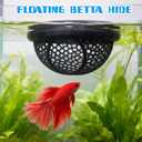 1PC Fish Feeding Ring - Floating Aquarium Feeder & Betta Fish Tank Ring, Black 2.63' 'Feeding Circle for Fish Tank Decor - Floating Betta Hammock & Fish Feeding Station Floating Hammock Shrimp Shelter