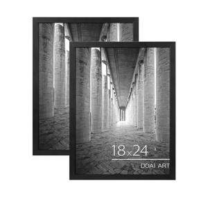 DOAI ART 18x24 Poster Frame 2 Pack, Black 18 x 24 Picture Frames for Horizontal or Vertical Wall Mounting, Scratch-proof Safe and Artistic Large Photo Frame Wall Art