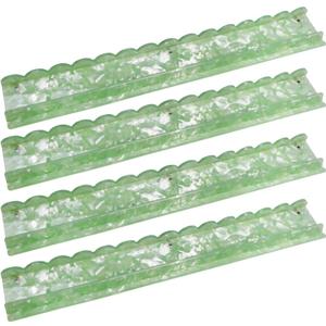 Mahjong Racks with Magnetic Pushers, 4 Pack Acrylic American Mahjong Tile Racks with Scalloped Wave Edge Pusher, 20 Inch Glossy Tile Holders and Tabletop Game Organizer Accessories for Mahjong Lovers