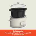 bella 6.0 Qt Programmable Slow Cooker, Ceramic Nonstick Coating, Adjustable Temperature & Cooking Times, Dishwasher Safe Stoneware Pot & Tempered Glass Lid, Tangle Free Cord Wrap, Oatmilk, 6 Quarts