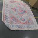 Pink Area Rug for Living Room Soft Washable Faux Wool Neutral Boho Floral Big Nursery Bed Bedroom Livingroom Carpet Size Extra Large Area Rugs 8x10
