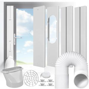 Portable Air Conditioner Window Kit - Adjustable Universal Window Seal AC Vent Kit with 5.9 Exhaust Hose for Sliding Vertical/Horizontal Windows