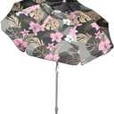 Roxy Beach Umbrella with UV 50+ Sun Protection  Adjustable Tilt, Windproof Design, Lightweight Portable Umbrella with Carry Bag  Perfect for Beach, Patio, or Outdoor Use (Anthracite)