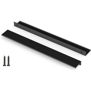 Peaha 10 Pack Kitchen Cabinet Handles 15 inch Black Pulls for Dresser Drawers Door Edge Finger Pull Aluminum Alloy Hardware (Hole Centers:15in(380mm))