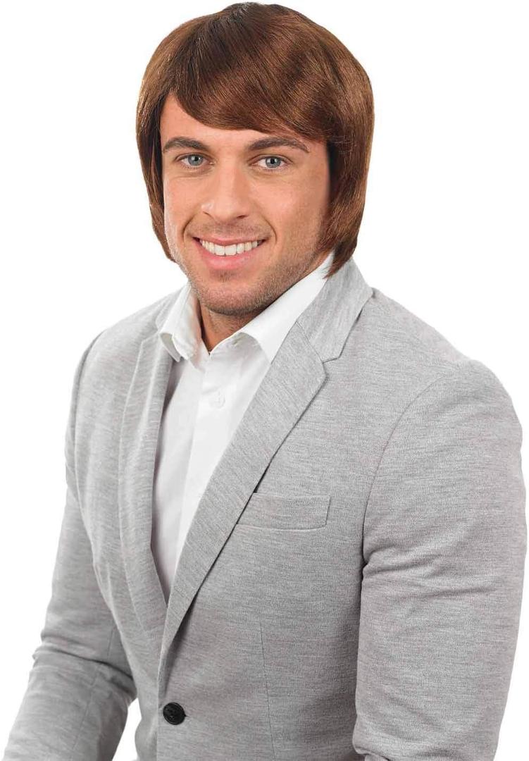 fun shack Short Black Wig Men, 70s Wigs for Men, Mens Wigs, Short Hair Wigs Men, Boy Band Wig Costume, Black Wig