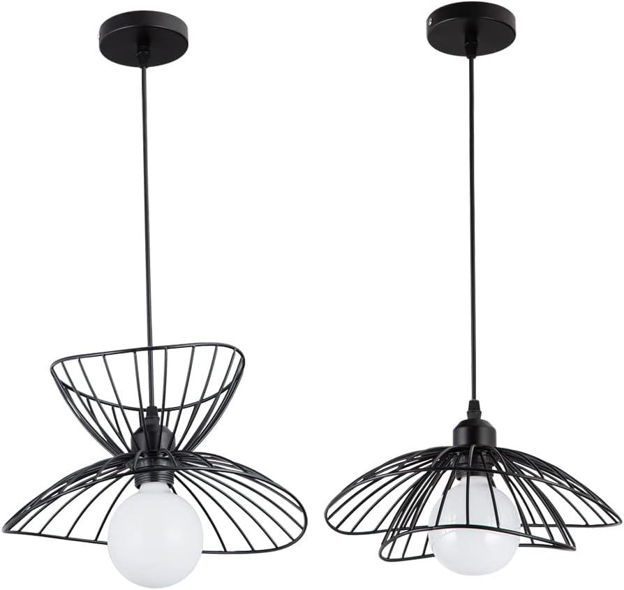 Retro Black Pendant Light Over Kitchen Island, Adjustable Modern Hanging Light Fixture,Industrial Pendant Lighting for Dining Room, Living Room, Bedroom, Hallway, Kitchen, Bar, 11.81"
