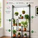 72" Large Plant Stand with Grow Lights, Metal Plant Rack for Multiple Pot