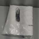 ANRODUO White Linen Textured Fabric Shower Curtain Set - 72"x74" with 12 Rust Resistant Durable Metal Hooks, Waterproof & Heavy Duty Polyester, Button Hole Design, Machine Washable for Bathroom