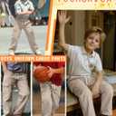 Boys Uniform Cargo Pants Cotton Baggy Chino Pants Teen School Dress Trousers with 4 Pocket (Beige, 10-11Y)