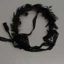 MOSTORY Black Flower Crown for Women - Gothic Floral Headband for Goth Wedding Renaissance Accessories, Dark Fairy Flower Headpiece with Feather for Witch Costume Cosplay Renfaire