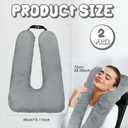 Hoteam 2 Pcs Travel Pillow Car Sleeping Kid Neck U Shaped for The Back Seat Adults Children Head and Body Support Long Distance Journey Accessories (Gray)