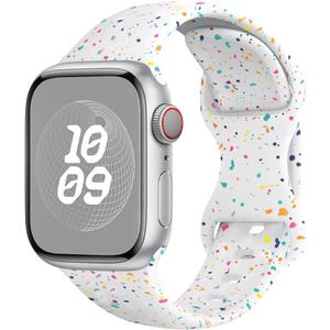 Sport Bands for Apple Watch Band 40mm 41mm 38mm  iWatch Bands for Women Kids Men,Cute Recycled Plastic Silicone Strap for Apple Watch Series 11 10, White, 38mm 40mm 41mm 42mm (Series 11/10)