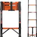 Telescoping Roof Ladder, Heavy-Duty Stainless Steel, with Anti-Slip Feet, 330 Lbs Load Capacity, Suitable for RVs, Roofs, and Multi-Scene Use