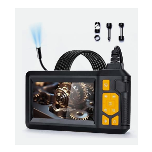 4.3" HD Endoscope Camera, IP67 Waterproof Inspection Borescope, 1080P Snake Camera with 8 LED Lights, 16.4FT Semi-Rigid Cable