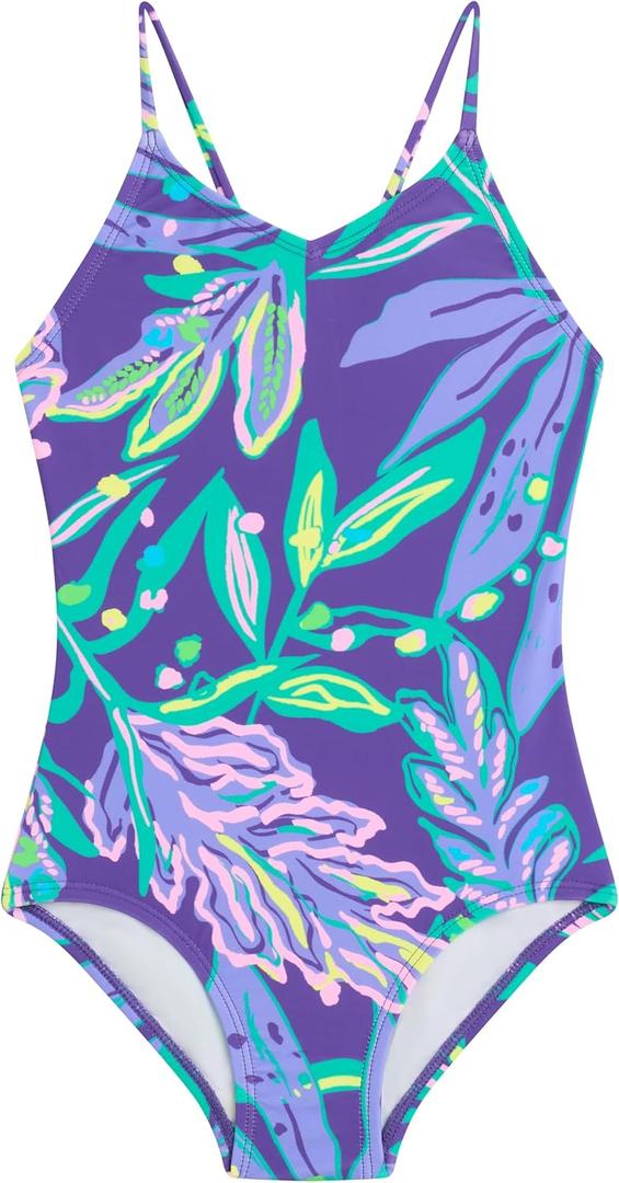 Kanu Surf Girls Hurricane Beach Sport UPF 50 One Piece Swimsuit (3T, Tammy Purple)