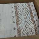 BESTSWEETIE 8x10 Area Rugs for Living Room Washable Moroccan Farmhouse Neutral Geometric Low Pile Non-Slip Soft Print Pattern Rug for Bedroom Kitchen Dining Room Entryway Cream/Brown/Pink