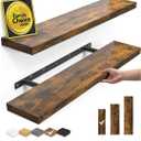 BAYKA Floating Shelves, 22.5 inches Rustic Wood Wall Shelves for Bathroom，Bedroom, Living Room, Kitchen & Book, Hanging Display Decor Organization Shelf with 22 lbs Capacity (Rustic Brown)