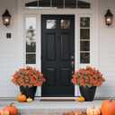 8 Bundles 17" Artificial Flowers for Outdoor Fall Decoration,Fake Silk Daisy Bouquet Faux Plants UV Resistant for Front Door Planter Outside Home Garden Yard Porch Thanksgiving Autumn Decor (Orange)