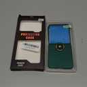 Ruky for Samsung Z Flip 7 Ring Case, with Built-in Outer Screen Protector Hard PC Anti-Scratches Shockproof Protective Phone Cover Slim Fit for Samsung Galaxy Z Flip 7, Dark Green