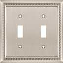 Henne Bery Sunken Pearls Heavy Duty Decorative Wall Plate Switch Plate Outlet Cover (Double Toggle, Satin Nickel)