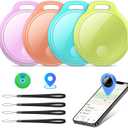 Air Tracker Tags-4 Pack: Smart Bluetooth Tracker, Compatible with Apple Find My APP (iOS Only) Replaceable Battery, IP67 Waterproof, Suitable for Luggage, Wallets, Backpacks, Keys Tracking Tag