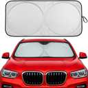 Car Windshield Sun Shade - Foldable Reflective Sun Visor for Cars, SUVs, Trucks, and Vehicles | Heat Blocking Sunshade to Keep Interior Cool | Summer Automotive Accessories