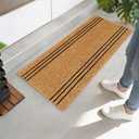 Eco Living Extra Large Coco Coir Mats, Plain Entry Mat with Stripes, 47x22