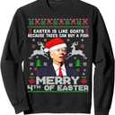 Joe Biden Happy 4th Easter Ugly Christmas Sweater For Women Sweatshirt M