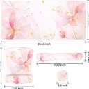 MOSISO Desk Mat Keyboard Mouse Pad Set, Large Gaming Mouse Pad&Keyboard Wrist Rest&Mousepad with Wrist Rest&Coaster, Ergonomic Non-Slip Home Office Mousepad with Memory Foam, Pink