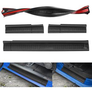 SUPAREE Door Sill Guards with Logo 1941 fits Jeep Wrangler JKU 4-Door 2007-2018, Black Rubber All Terrain Door Entry Guards Threshold Protection, Direct Sticker Door Sill Decor, 4PCS