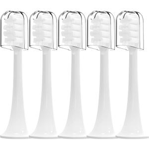 Toothbrush Replacement Heads Compatible with Snow Gen2 Electric Toothbrush,No LED Whitening,with Dust Cover,5 Pack (White, Medium)