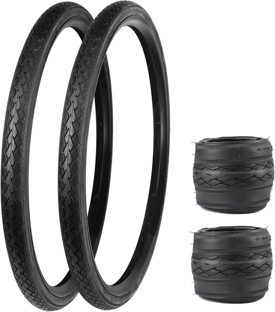 NO.199 - BALINGE 2 Pack Road Bike Tire 700 * 35C Bike Replacement Tire,Folding Replacement Tire for Bicycle, Wear-Resistant2 PackBrown Wall